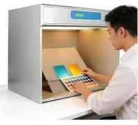 Cabinet d'Évaluation des Couleurs LED Professionnel, Sources Lumineuses Multiples (D65, TL84, F, CWF, U30) pour Un Étalonnage Précise - Idéal pour Industries Textile, Impression,4 Light Sources