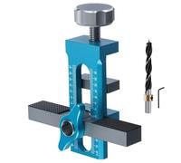 Cabinet Door Mounting Jig, Aluminum Alloy Positioning Guide, 4.25x3.7 Inches, Wardrobe Mounting Clamp, Precise Installation Tool for Home, Drawer, and Restaurant Use