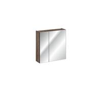 Cabinet en bois avec miroir Rosario Oak - Marron - H 65 x L 60 x P 17 cm