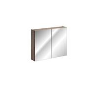 Cabinet en bois avec miroir Rosario Oak - Marron - H 65 x L 80 x P 17 cm