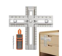 Cabinet Handle Jig - Stainless Steel Drill Guide Template Tool for Hardware Installation | Precise Knob and Pull Alignment Fixture for DIY Furniture Cabinet Door Drawer Setup