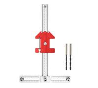 Cabinet Hardware Jig - Règle de travail de bois multifonction de 13,7 pouces | Outil de marquage du tracteur de règle de mesure | Circle Scribe Cabinet Cabinet Hole Drilling Positioning Locator