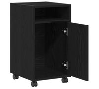vidaXL – Cabinet latéral sur roulettes – Chêne Noir – Bois d'ingénierie – 33×38×60 cm – 1 porte