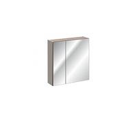 Cabinet miroir de salle de bain - Taupe - H 65 x L 60 x P 17 cm - Rosario Taupe