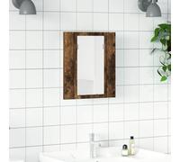 Cabinet miroir LED, chêne fumé, 40 x 12 x 45 cm, matériau à base de bois, éclairage RVB, montage mural, armoire compacte de salle de bain, facile à assembler, pour petites salles de bain