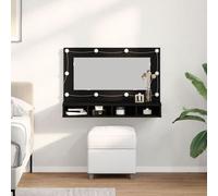 Cabinet Miroir LED vidaXL en Chêne Noir - 90x31.5x62 cm