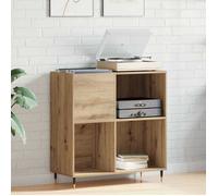 Cabinet multimédia Marron - Meuble à vinyles avec étagère chêne artisanal 85x38x89 cm A16339
