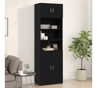 Cabinet Mural Vidaxl Noir Chêne 70x42,5x40 Cm En Bois D'ingénierie Noir