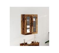 Cabinet Murale avec Portes en Verre Bois Ancien 69.5x34x90 cm