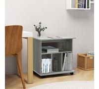 Armoire à Roulettes Rangement Bureau Maison Gris Béton Bois d'Ingénierie vidaXL