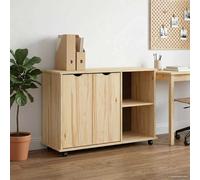 vidaXL Armoire roulante rectangulaire 100 x 39 x 65,5 cm Gris – Pin massif pour Bureau et Maison