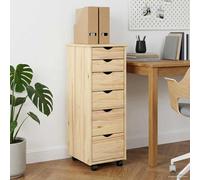 Cabinet roulant avec roue Bois de Pin Massif Meuble Minimaliste moderne vidaXL v