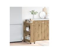 vidaXL Armoire de rangement chêne artisanal 60 x 22 x 79 cm – Petit meuble contemporain
