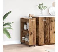 Cabinet roulant en bois ancien 60x22x79 cm en bois reconstitué