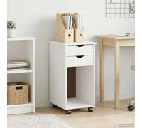 vidaXL Cabinet Roulant Gris 34 x 39 x 65,5 cm Pin Massif, Bureau d'étude, Design Minimaliste rectangulaire, Grand Espace de Rangement, roulettes pour Bureau à Domicile