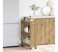 Cabinet Roulant Vidaxl Chêne Artisanal 60x22x79 Cm En Bois D'ingénierie