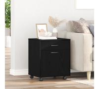 Cabinet Roulant Vidaxl En Chêne Noir 45x38x54 Cm En Bois D'ingénierie Noir