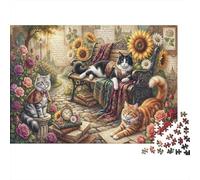Cabinet Secret du Chat Puzzle 1000 Pièces Adultes Et Enfants,Défi, Jeu Éducatif,Premium,Carton,Déco Murale,Dès 14 Ans,Anti-Stress,Détente,Casse-tête 52x38cm