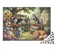 Cabinet Secret du Chat Puzzle en Bois 1000 Pièces Adultes Et Enfants,Défi,Dès 14 Ans,Déco Murale,Jeu Éducatif,Premium,Bois, Anti-Stress,Détente,Casse-tête (75x50cm)