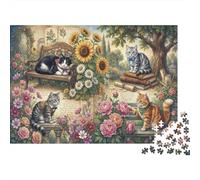 Cabinet Secret du Chat Puzzle en Bois 500 Pièces Adultes Et Enfants,Jeu Éducatif, Premium,Bois,Casse-tête,Déco Murale,Dès 14 Ans,Anti-Stress,Détente,Défi (52x38cm)