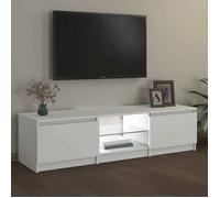 Cabinet TV - Blanc - Support Télé moderne - avec lumières LED - blanc 140x40x36 cm T5321