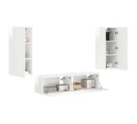 Cabinet TV - Blanc - SWEETY®Set de Meubles TV Modernes mural - Armoire télé - 2 pcs - Blanc brillant - bois d'ingénierie 8983098