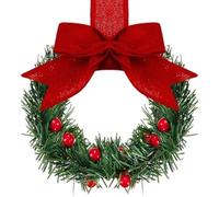 Cabinet Wreaths Artificial 5,12 pouces Garland Ribbon Bow Red Berry Design Mini Christmas for Farmhouse Porch Stairs Window Chair Car Garage