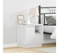 Cabinets de chevet avec LED 2 pcs Blanc 50x34,5x50 cm Blanc G