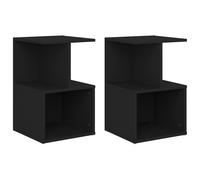 Cabinets De Nuit Avec Rangement Ouvert 2 Pcs Noir 35x35x55 Cm Bois Composé Noir