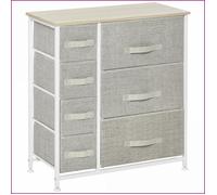 Cabinets - HOMCOM - Commode avec 7 tiroirs en tissu pliables - Gris Clair