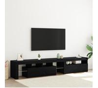 Cabinets Tv Vidaxl 2 Pcs Avec Lumières Led Chêne Noir Bois D'ingénierie, Meuble Tv Vidaxl Avec Lumières Led - Chêne Noir - 75x35x40 Cm - Fabriqué En Bois D'ingénierie