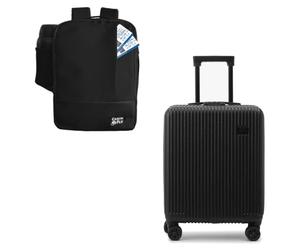 CabinFly Cruisair Valise à main extensible 55 x 40 x 23 cm, Noir/blanc, 55x40x23cm+Backpack, Valise