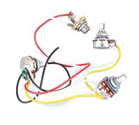 Câblage du Potentiomètre de BasseHarnais de Potentiomètre de BasseContrôleur de Potentiomètre de Basse, Volume de tonalité 500K Ensemble de Faisceau de Câblage de Guitare Boutons