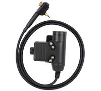 Câblage standard pour usage civil compatible avec casque tactique. Dispositif Push-to-Talk haute résistance, antidérapant, grand bouton PTT, son