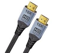 CABLAPTOP cable hdmi 2m,Câble HDMI 2.2 16K, Câble HDMI Haute Vitesse 96Gbps, 16K@60Hz, 8K@120Hz, 4K@240Hz/120Hz, HDR10+ ARC eARC HDCP 2.3 Compatible HDMI 2.1/2.0, pour PS5 games PC Moniteur