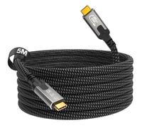 CABLAPTOP cable usb c 5m,Cable USB C vers USB C 20 Gbps, Câble USB 3.2 Gen2, 240W 48V/5A câble usbc charge rapide, Transmission vidéo 8K@30Hz/4K@144Hz pour téléphones mobiles, moniteurs, dispositifs