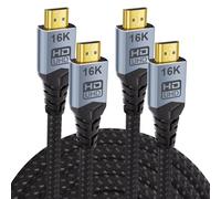 CABLAPTOP [Lot de 2 cable hdmi 2m,Câble HDMI 2.2 16K,Câble HDMI Haute Vitesse 96Gbps, 16K@60Hz, 8K@120Hz, 4K@240Hz/120Hz, HDR10+ ARC eARC HDCP 2.3 Compatible HDMI 2.1/2.0,pour PS5 PC Moniteur