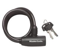 MASTER LOCK Cable Antivol Vélo [1,8 m Câble] [Clé] [Extérieur] 8126EURDPRO - Idéal pour Vélo, Vélo Electrique, Skateboard, Poussettes, Tondeuses et autres Equipements