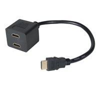CABLE 1 HDMI mâle vers 2 HDMI femelle avec sorties audio