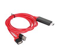 Câble 1080P pour Téléphones Portables, Tablette, Câble Adaptateur de 2m, Entrée D'alimentation 5V 1A, Images/vidéos Miroir vers HDTV sans Application