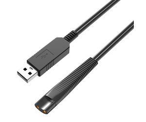Câble 12V Compatible avec Rasoir Tondeuse Braun Séries 1/3/5/6/7/8/9 Silk épil séries 5/7/9 - Cable Noir USB 1m Phonillico®
