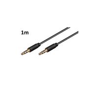 Cable 1m pour ZTE Blade V9 Voiture Musique Audio Double Jack Male 3.5 mm NOIR