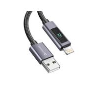 Câble 2.4A Charge et Synchro USB vers Lightning 12W 1.5m avec Afficheur Led Noir