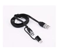 Câble 2 en 1 - MUVIT - TAB - USB/micro-USB/type C - 2.4A - Noir