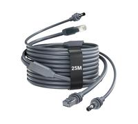Câble 2-en-1 pour Starlink Mini, Cordon Intégré Alimentation et Ethernet Gigabit Cat 5e, 1000Mbps, Fil Réseau Étanche pour Camping-Car, Van et Marine, 25m