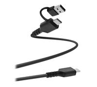 Câble 2 en 1 - TNB - USB-C vers USB-C & USB-A - 1m - Power Delivery - Noir