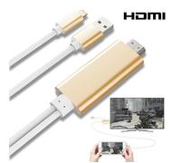 Câble 200cm Adaptateur Lightning vers HDMI-HDTV AV TV Pour Apple iPhone 5 (Doré) 5 C 5S 6 6S 6 Plus 7 7 plus 8 8X JAR14393