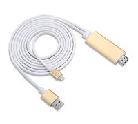 Câble 200cm Adaptateur Lightning vers HDMI-HDTV AV TV Pour Apple iPhone 5 (Doré) 5 C 5S 6 6S 6 Plus My12297