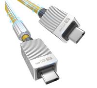 Câble 240 W Usb-C Vers Usb-C Pour Transfert De Données Thunderbolt 2 (0,5 M) 20 Gpbs, Câble D'Affichage 4K Type-C Compatible Avec Thunderbolt 2 Usb 3.2Gen 2 Pour Appareils Type-C, Jaune