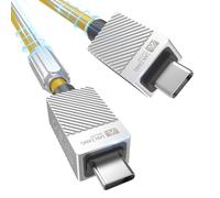 Câble 240 W USB-C vers USB-C pour transfert de données Thunderbolt 2 (0,5 m) 20 Gpbs, câble d'affichage 4K Type-C compatible avec Thunderbolt 2 USB 3.2GEN 2 pour appareils Type-C, Jaune